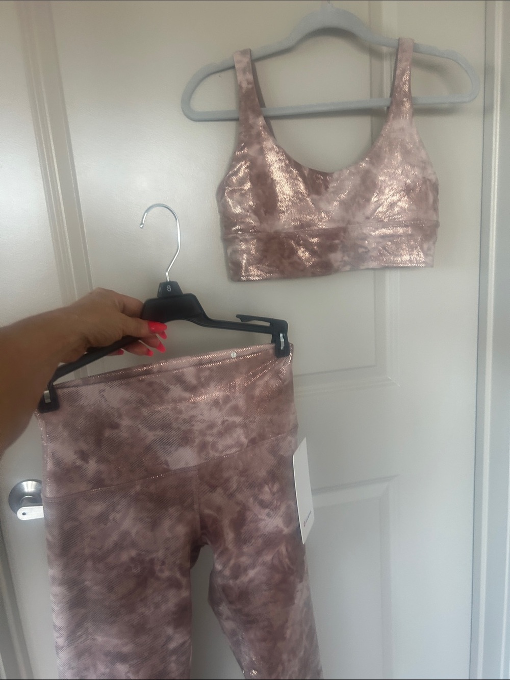 lululemon athletica Metallic Rose-Tone Tie-Dye Sports Bra - Picture 8 of 8